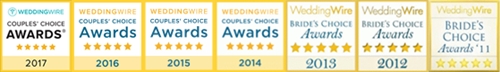 Janis Nowlan Band Awarded WeddingWire Couples' Choice Brides Choice 7th Year